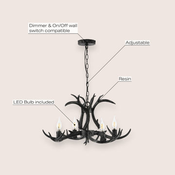 Eldora Adjustable Resin Antler LED Chandelier